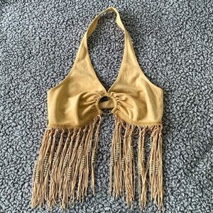 Solange inspired fringe halter